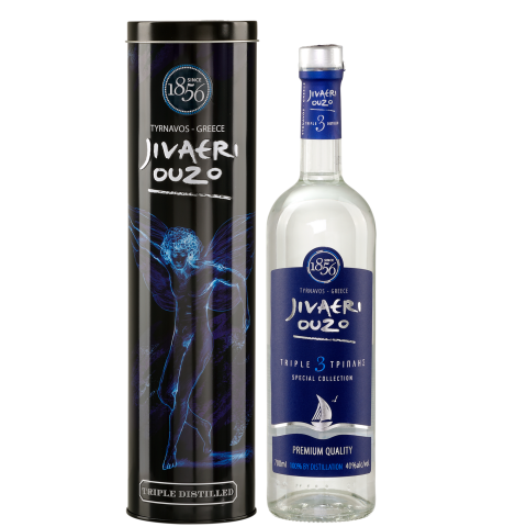 Ouzo Jivaeri Special Collection mit Alu-Geschenkbox 40% 0,7l Katsaros