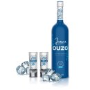 2er Set Jassas Ouzo 40% 0,7l + 2 Gläser in Geschenkbox